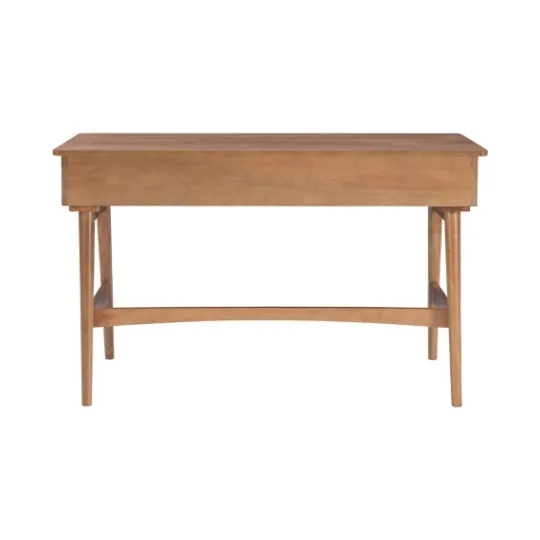Kirkland's Home Birch Wood And Rattan Desk- Office Furniture