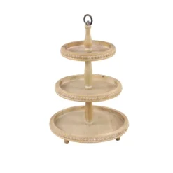 Kirkland's Home Birch Wood 3-Tiered Tray- Decorative Trays