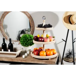 Kirkland's Home Birch Wood 3-Tiered Tray- Decorative Trays