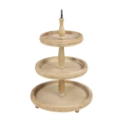 Kirkland's Home Birch Wood 3-Tiered Tray- Decorative Trays