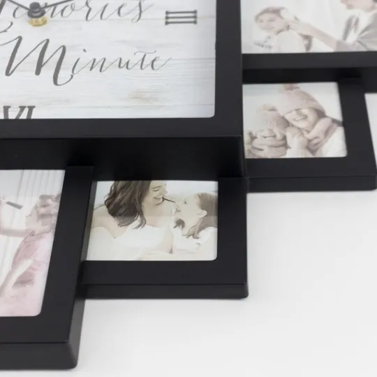Kirkland's Home Black 12 Photo Frame Collage Clock- Clocks