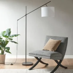 Kirkland's Home Black Adjustable Arm Modern Floor Lamp- Floor Lamps