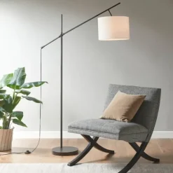 Kirkland's Home Black Adjustable Arm Modern Floor Lamp- Floor Lamps