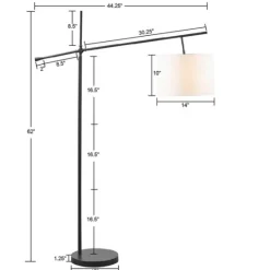Kirkland's Home Black Adjustable Arm Modern Floor Lamp- Floor Lamps