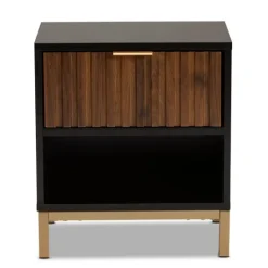 Kirkland's Home Black And Brown Single Drawer Nightstand- Nightstands