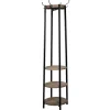Kirkland's Home Black And Brown Wood And Metal Shelf Coat Rack- Entryway Furniture