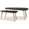Kirkland's Home Black And Brown Wood Coffee Tables, Set Of 2- Coffee Tables