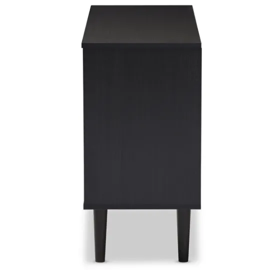 Kirkland's Home Black And Brown Wood Open Shelf Cabinet- Cabinets & Sideboards