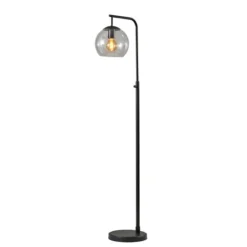 Kirkland's Home Black And Glass Globe Shade Floor Lamp- Floor Lamps