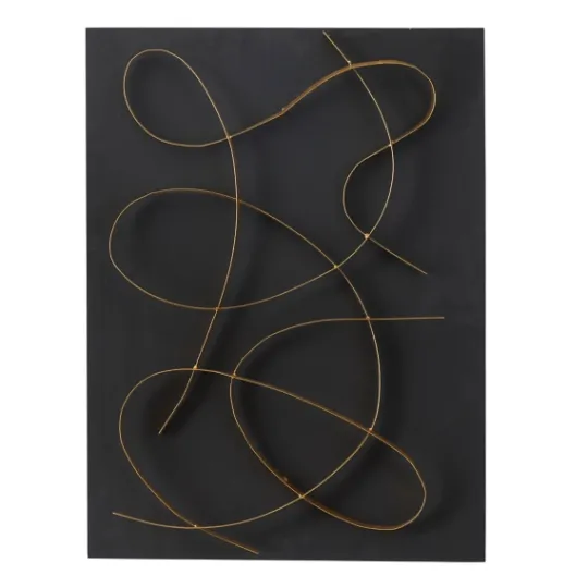Kirkland's Home Black And Gold Abstract Wall Plaque- Wall Plaques