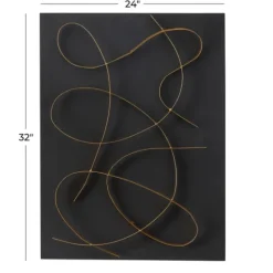 Kirkland's Home Black And Gold Abstract Wall Plaque- Wall Plaques