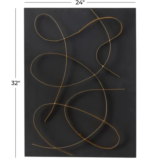 Kirkland's Home Black And Gold Abstract Wall Plaque- Wall Plaques