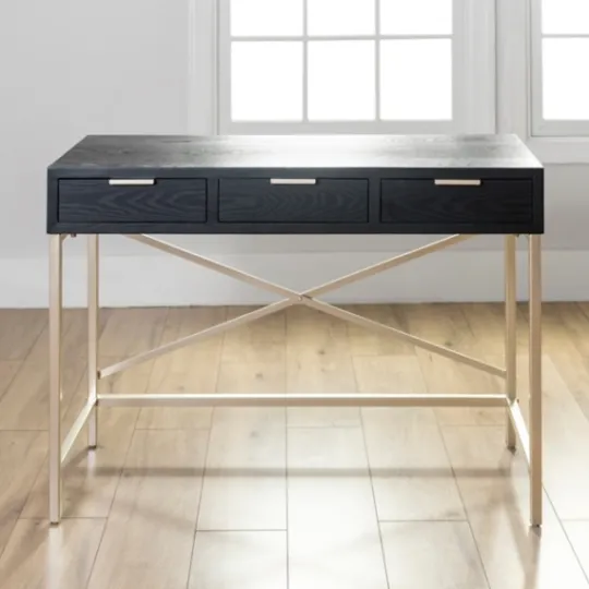 Kirkland's Home Black And Gold Blake Desk- Office Furniture
