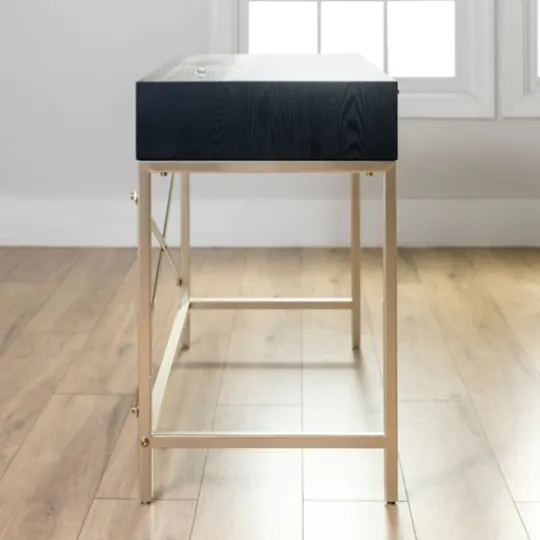 Kirkland's Home Black And Gold Blake Desk- Office Furniture