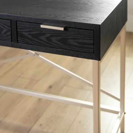 Kirkland's Home Black And Gold Blake Desk- Office Furniture