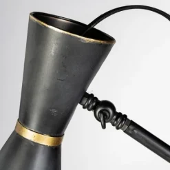 Kirkland's Home Black And Gold Lined Metal Tripod Floor Lamp- Floor Lamps