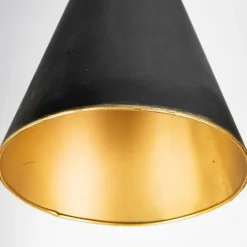 Kirkland's Home Black And Gold Lined Metal Tripod Floor Lamp- Floor Lamps