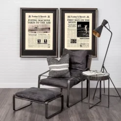 Kirkland's Home Black And Gold Lined Metal Tripod Floor Lamp- Floor Lamps