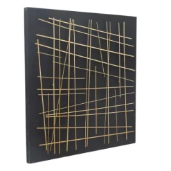 Kirkland's Home Black And Gold Metal Grid Wall Plaque- Wall Plaques