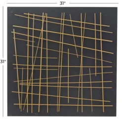 Kirkland's Home Black And Gold Metal Grid Wall Plaque- Wall Plaques