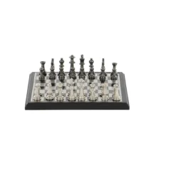 Kirkland's Home Black And Gray Beveled Board Aluminum Chess Set- Statues & Figurines