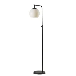 Kirkland's Home Black And Milky White Globe Shade Floor Lamp- Floor Lamps