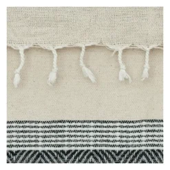 Kirkland's Home Black And Natural Colorblock Chevron Throw- Blankets & Throws