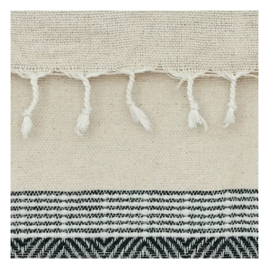 Kirkland's Home Black And Natural Colorblock Chevron Throw- Blankets & Throws