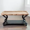 Kirkland's Home Black And Natural Corina Scalloped Coffee Table- Coffee Tables