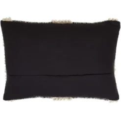 Kirkland's Home Black And Natural Pom Pom Stripe Lumbar Pillow- Pillows