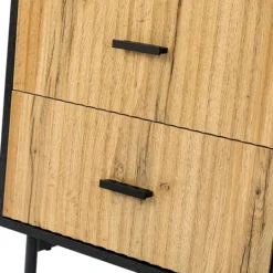 Kirkland's Home Black And Natural Wood 2-Drawer Nightstand- Nightstands
