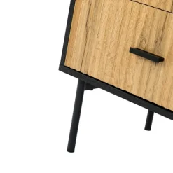 Kirkland's Home Black And Natural Wood 2-Drawer Nightstand- Nightstands