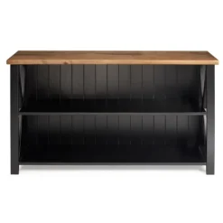 Kirkland's Home Black And Rustic Oak Wood Farmhouse Console Table- Console Tables