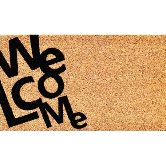 Kirkland's Home Black And Tan Angled Welcome Doormat- Doormats