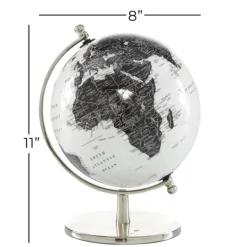 Kirkland's Home Black And White Aluminum Globe- Statues & Figurines