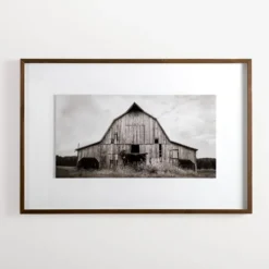 Kirkland's Home Black And White Barn Photography Framed Print- Framed Art
