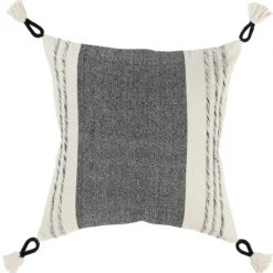 Kirkland's Home Black And White Block Loop Throw Pillow- Pillows