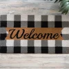 Kirkland's Home Black And White Buffalo Check Welcome Mat- Doormats