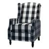 Kirkland's Home Black And White Buffalo Check Wingback Recliner- Accent Chairs