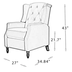 Kirkland's Home Black And White Buffalo Check Wingback Recliner- Accent Chairs