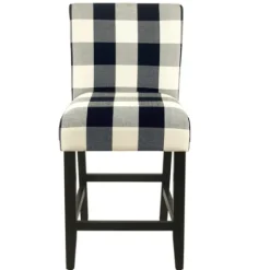 Kirkland's Home Black And White Buffalo Check Counter Stool- Bar Stools & Counter Height Stools