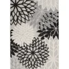 Kirkland's Home Black And White Floral Outdoor Area Rug, 5X7- Outdoor Rugs