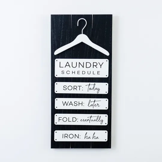 Kirkland's Home Black And White Laundry Hanger Plaque- Wall Quotes & Signs