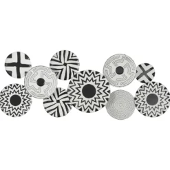 Kirkland's Home Black And White Layered Plates Wall Sculpture- Wall Plaques