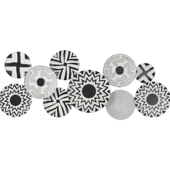 Kirkland's Home Black And White Layered Plates Wall Sculpture- Wall Plaques
