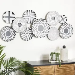 Kirkland's Home Black And White Layered Plates Wall Sculpture- Wall Plaques