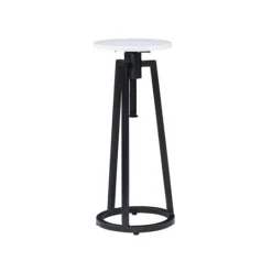 Kirkland's Home Black And White Marble Adjustable Drink Table- Accent & End Tables