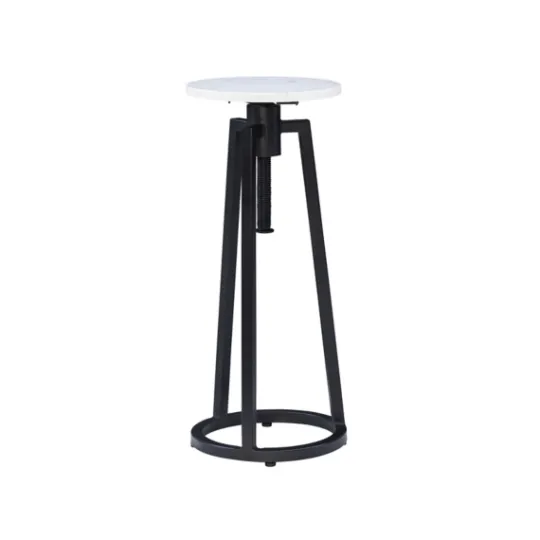 Kirkland's Home Black And White Marble Adjustable Drink Table- Accent & End Tables