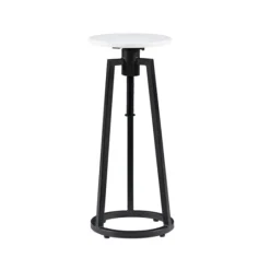 Kirkland's Home Black And White Marble Adjustable Drink Table- Accent & End Tables