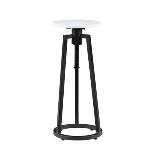 Kirkland's Home Black And White Marble Adjustable Drink Table- Accent & End Tables